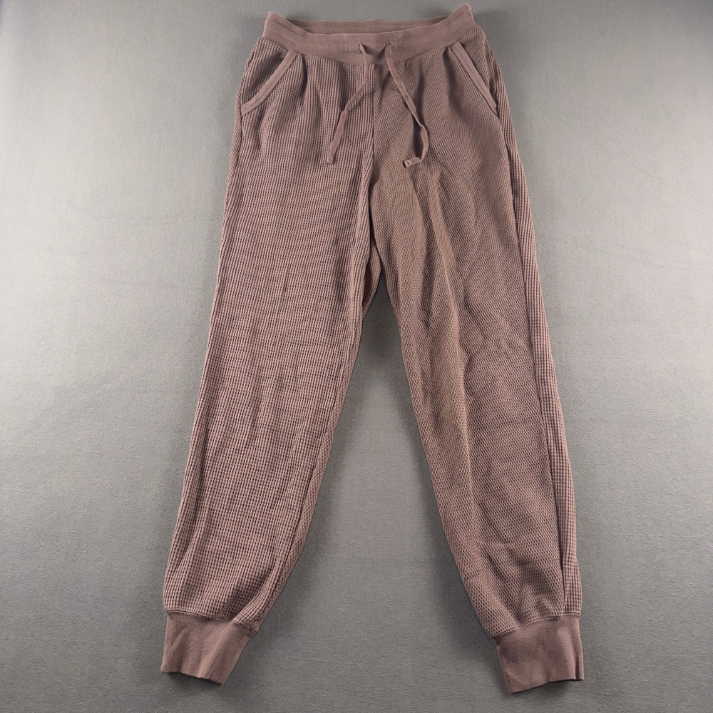 Nike Yoga Dri-FIT Waffle Knit Joggers Mauve Taupe DD5541-202 Womens Small